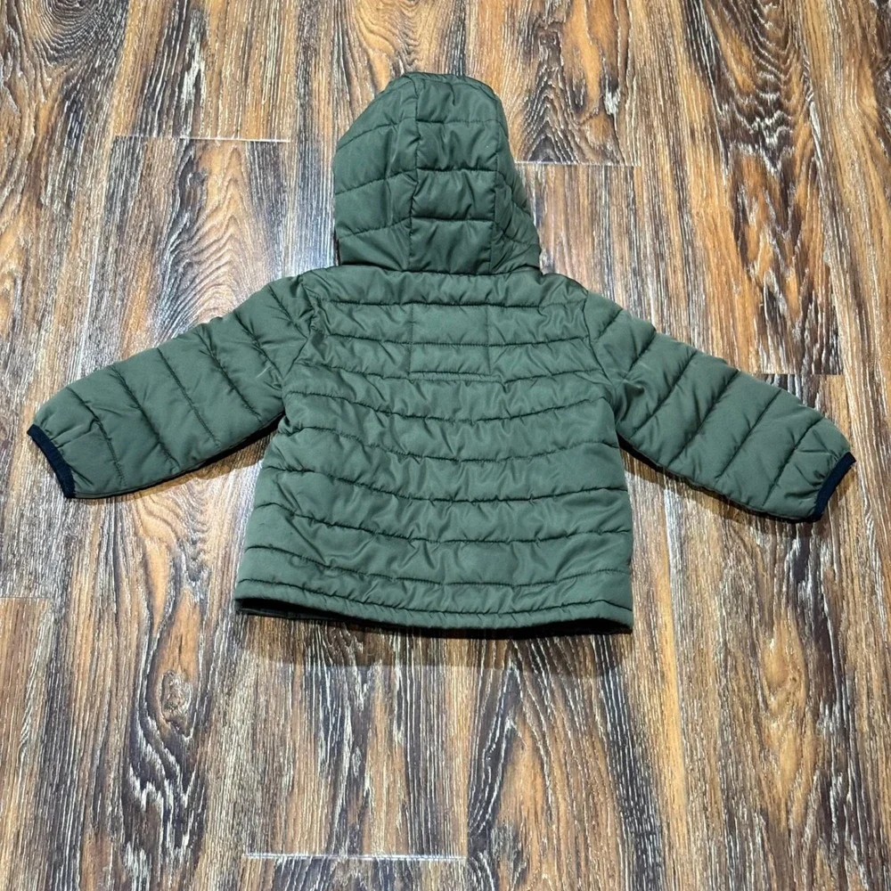 Baby Gap Coat Puffer Jacket Olive Green Hooded Water Resistant 18-24 Month Boys